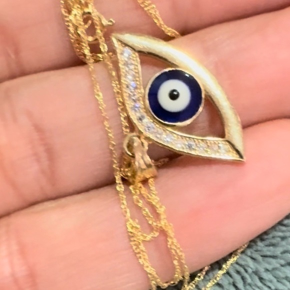 Gorgeous 14k Evil Eye necklace NEW - Picture 5 of 6